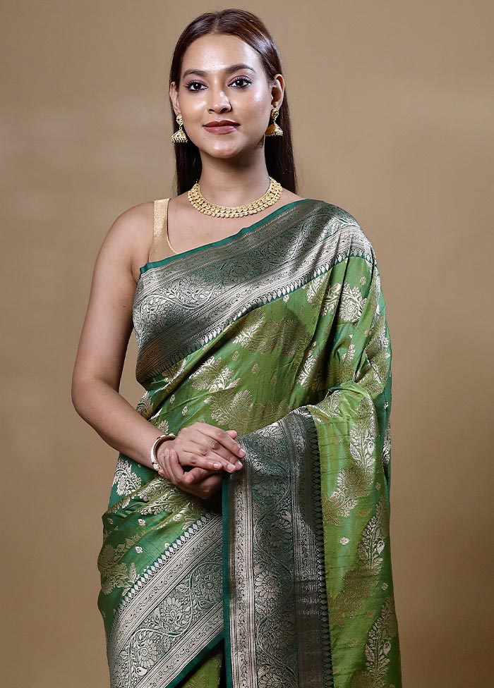 Green Georgette Saree With Blouse Piece Cheap Pictures