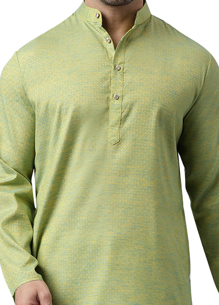 Pista Green Silk Jacquard Kurta Comfortable Cheap Pice