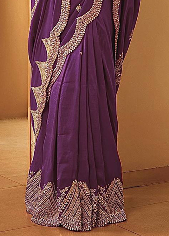 Wine Spun Silk Saree With Blouse Piece Discount For Nice