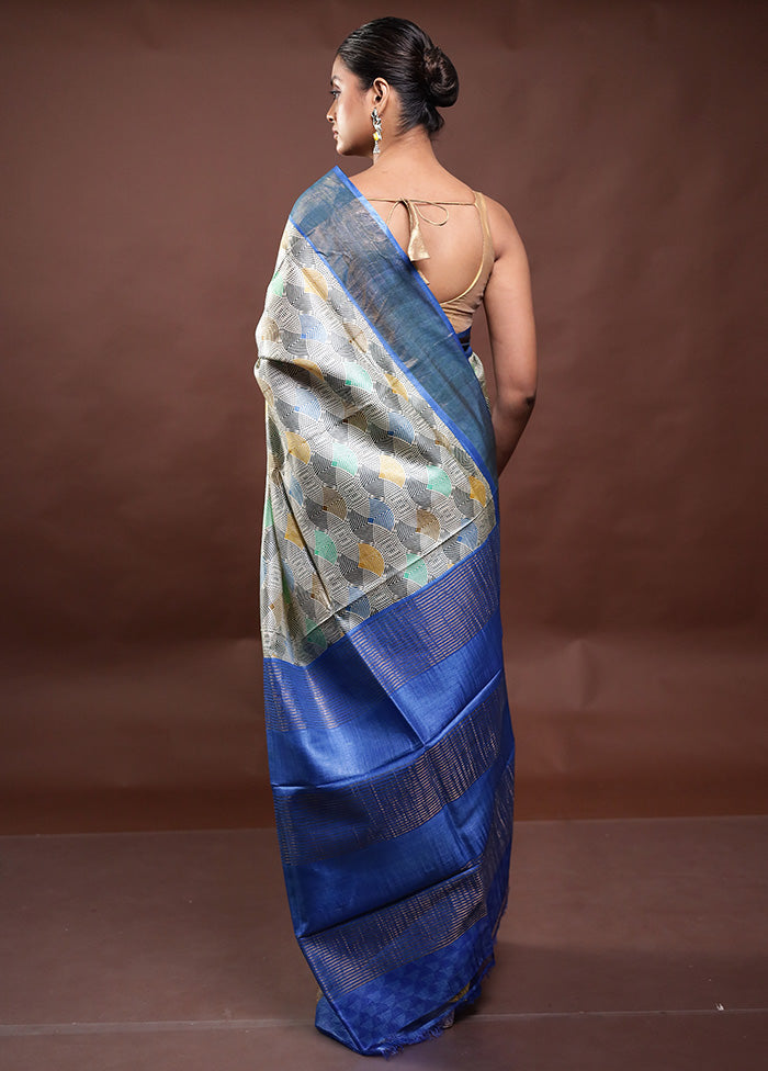 Multicolor Tussar Silk Saree With Blouse Piece Discount Manchester