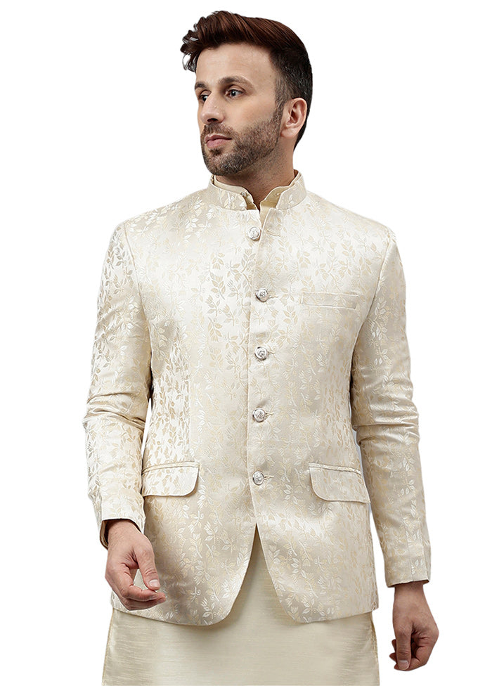 Cream Viscose Jacquard Blazer Outlet Recommend