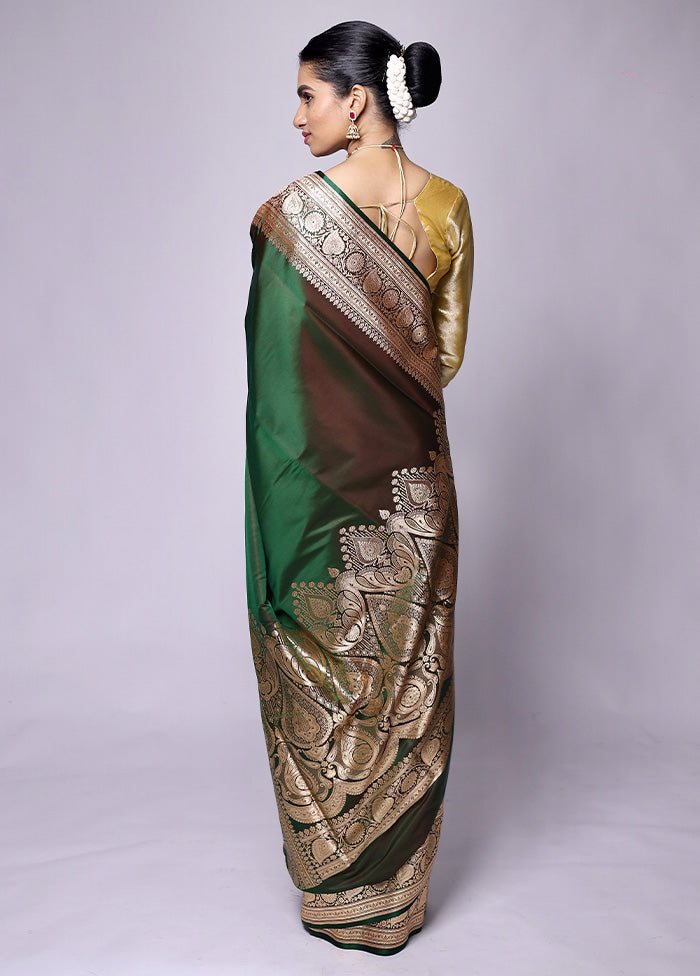 Green Banarasi Silk Saree With Blouse Piece Clearance Best Store To Get