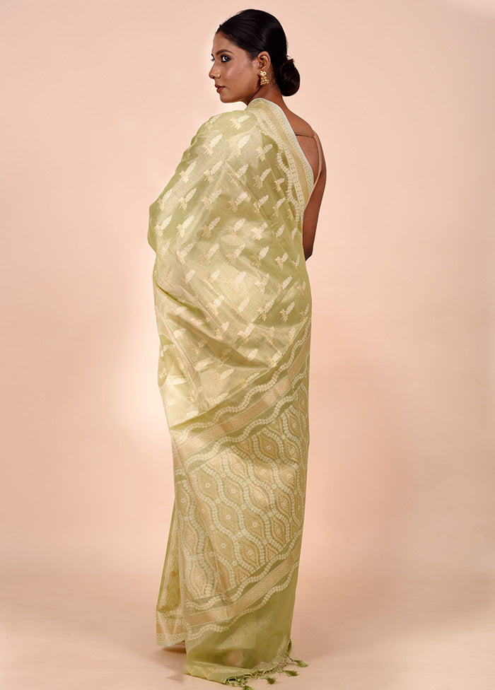 Green Tissue Silk Saree With Blouse Piece Free Shipping Discounts