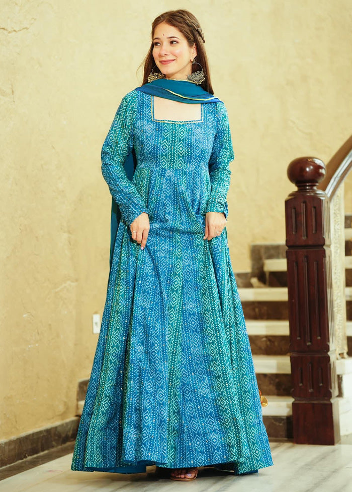 Blue Readymade Georgette Indian Dress Clearance Explore