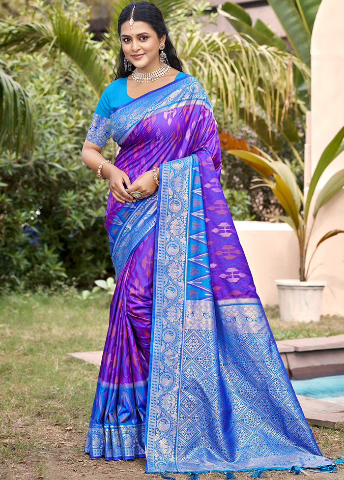 Violet Spun Silk Saree With Blouse Piece Limited Edition