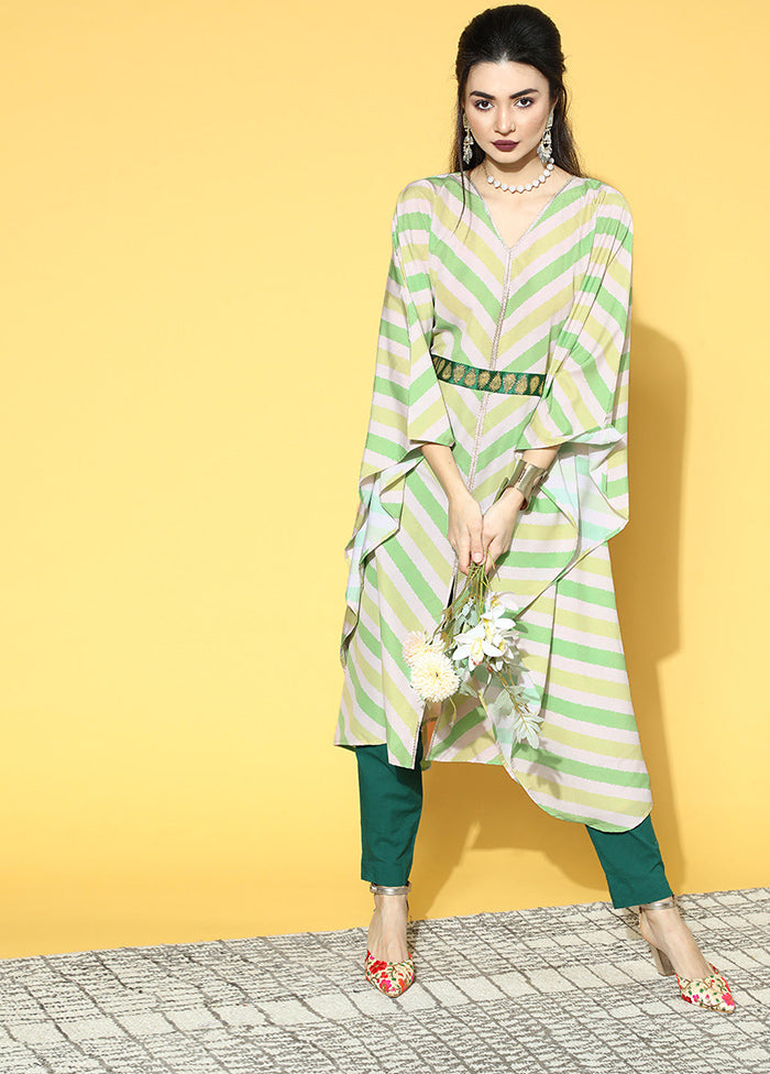 Green Readymade Polyester Kurti Hot Sale Cheap Pice