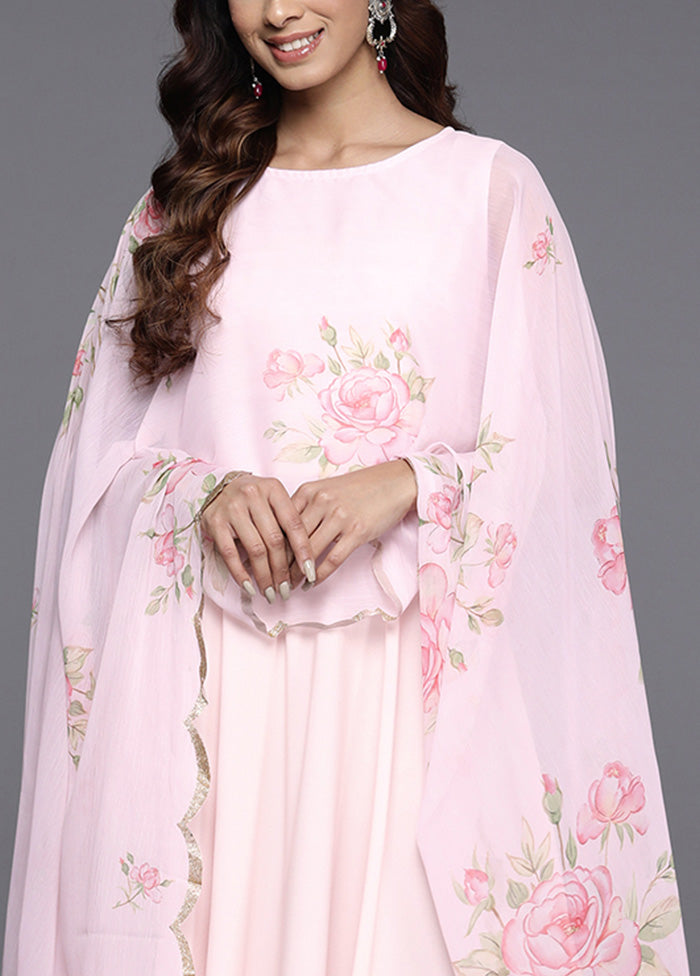 Pink Readymade Silk Indian Dress Free Shipping Cost