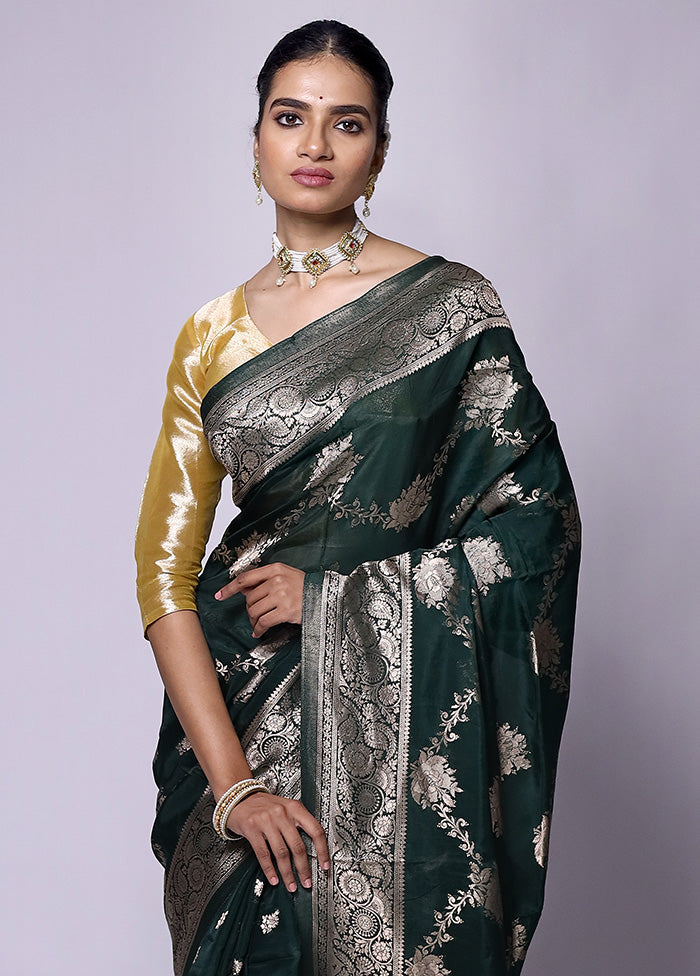 Green Dupion Silk Saree With Blouse Piece Cheap Online Online