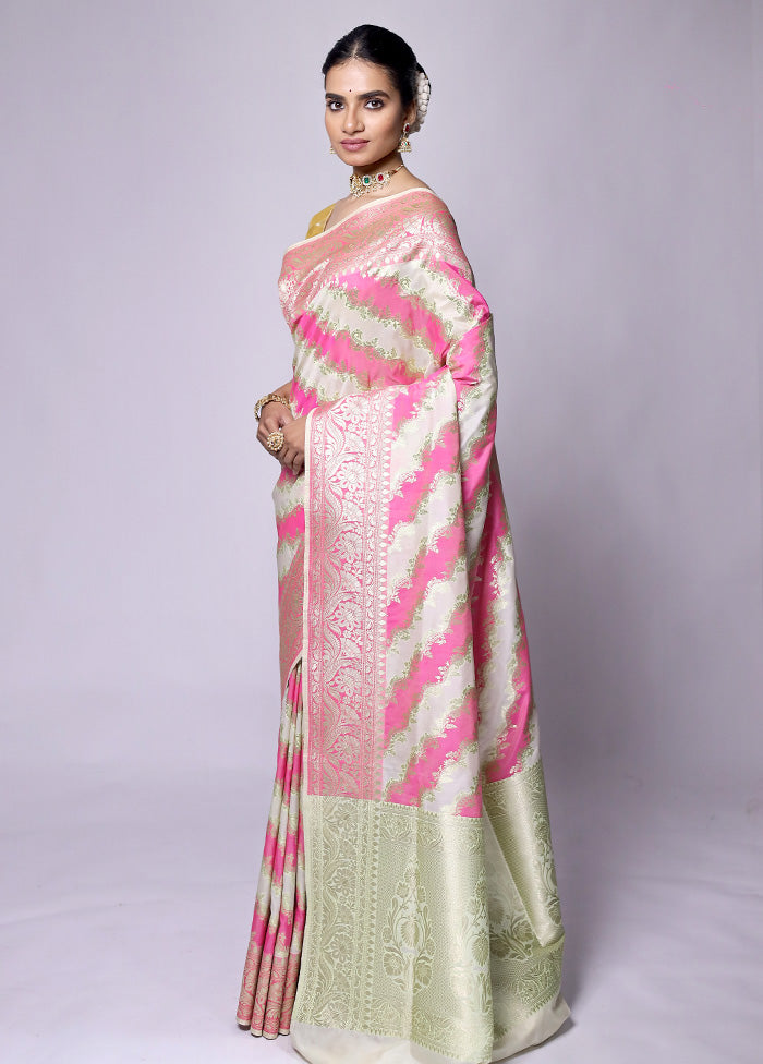 Pink Uppada Silk Saree With Blouse Piece Buy Cheap For Nice