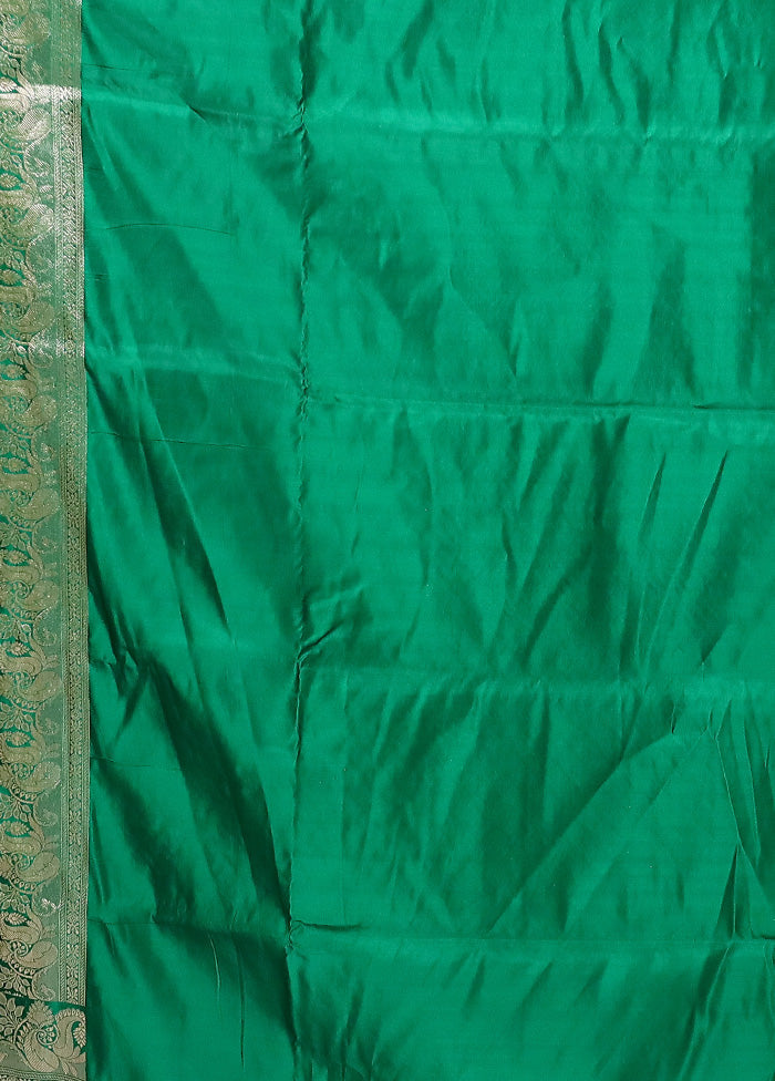 Green Handloom Banarasi Pure Silk Saree With Blouse Piece Buy Cheap For Cheap