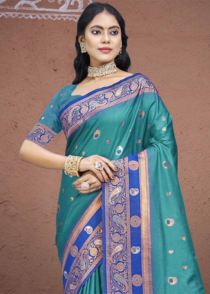 Sky Blue Dupion Silk Saree With Blouse Piece Good Selling Online