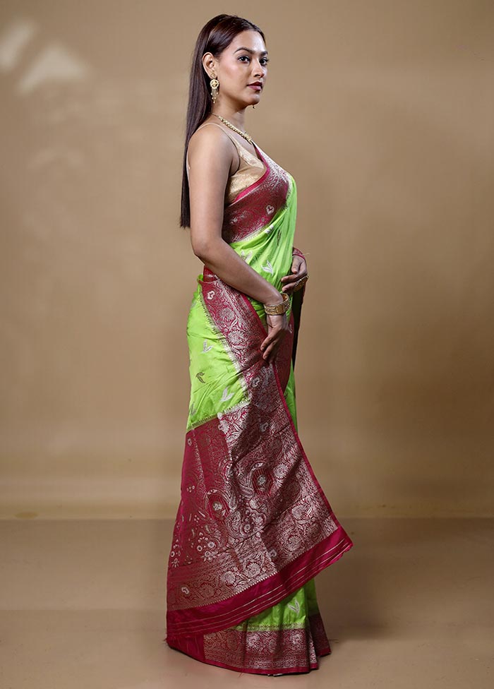 Green Dupion Silk Saree With Blouse Piece Cheapest Sale Online