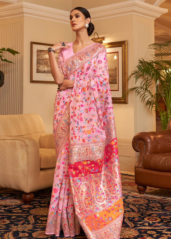Multicolor Banarasi Silk Saree With Blouse Piece Cheap Sale Low Pice Fee Shipping