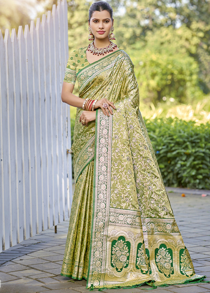 Green Spun Silk Saree With Blouse Piece Buy Cheap Wholesale Pice