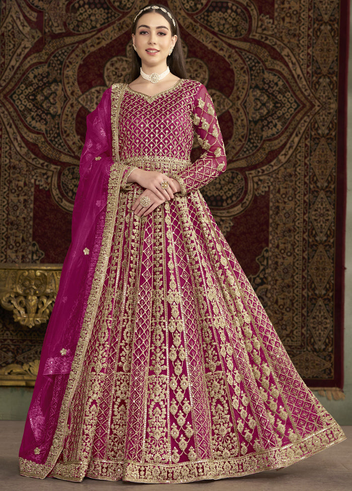 Pink Semi Stitched Net Dupatta Indian Dress Outlet Finishline