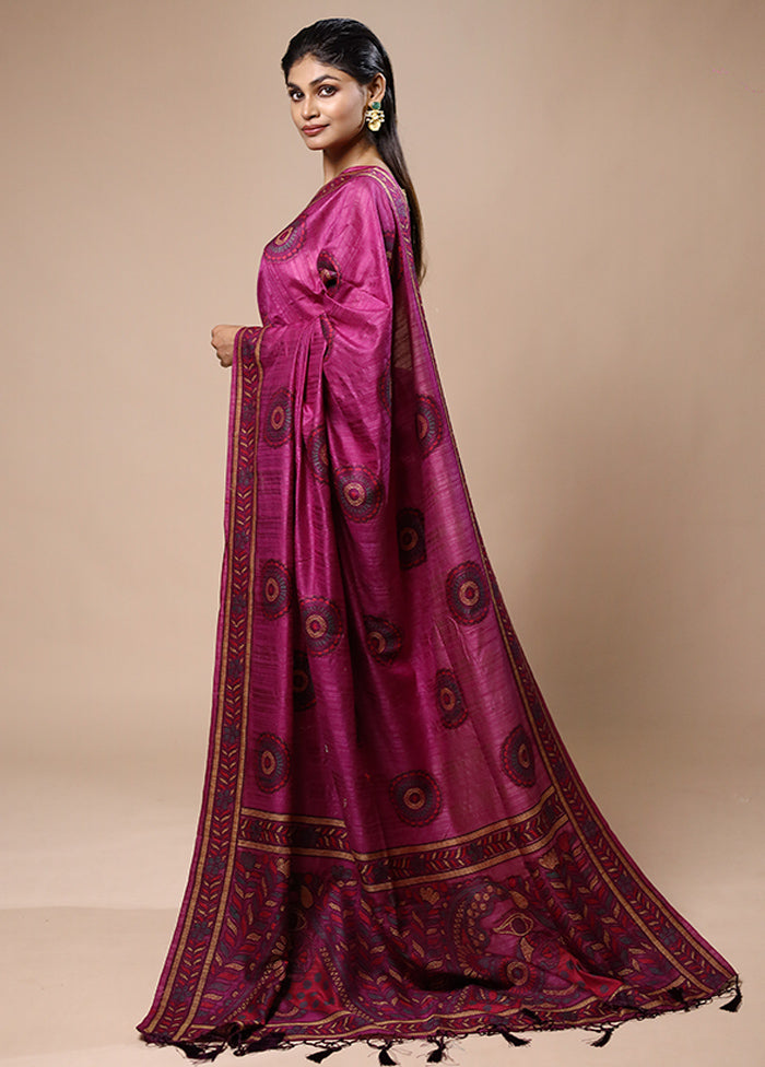 Purple Dupion Silk Saree With Blouse Piece Discount Amazon