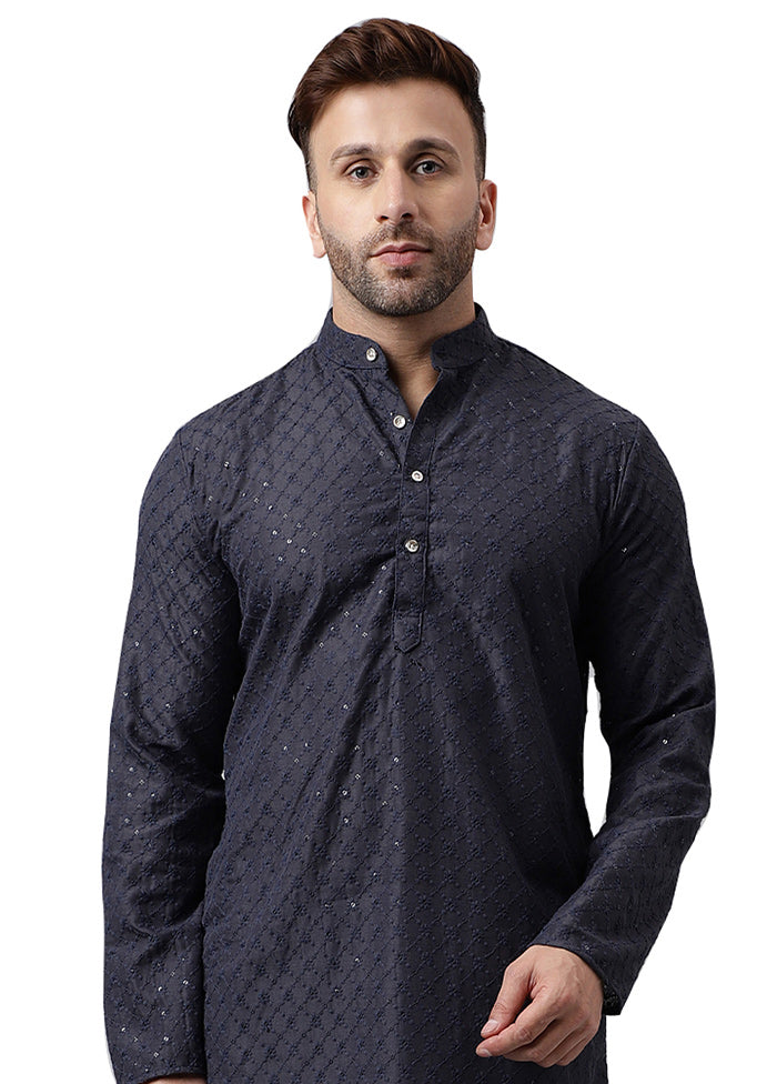 Black Silk Embroidered Kurta Reliable Cheap Online