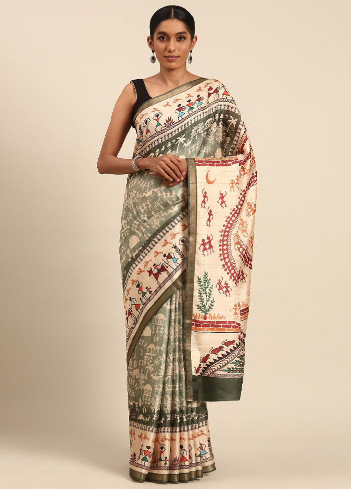 Green Cotton Saree With Blouse Piece Tumblr Online