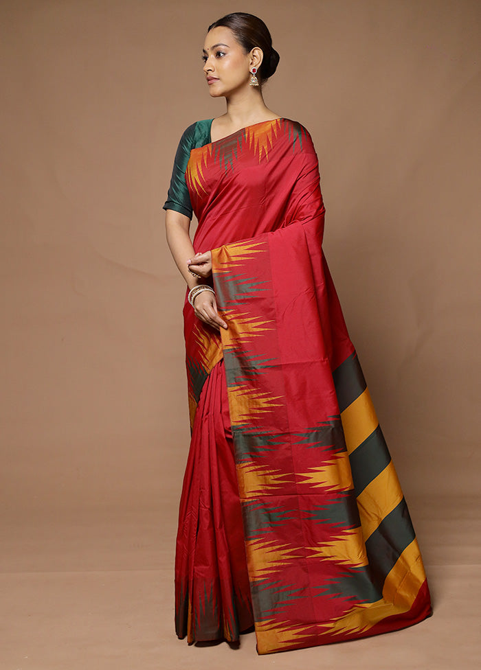 Red Kanjivaram Silk Saree With Blouse Piece Really Cheap Shoes Online