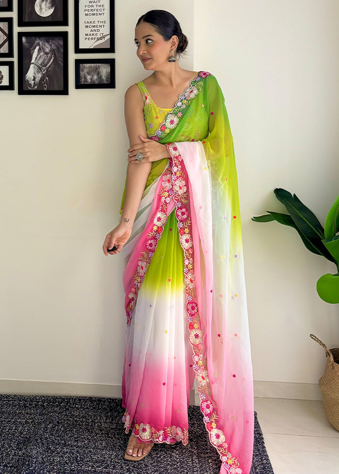 Multicolor Georgette Saree With Blouse Piece Factory Outlet Cheap Pice