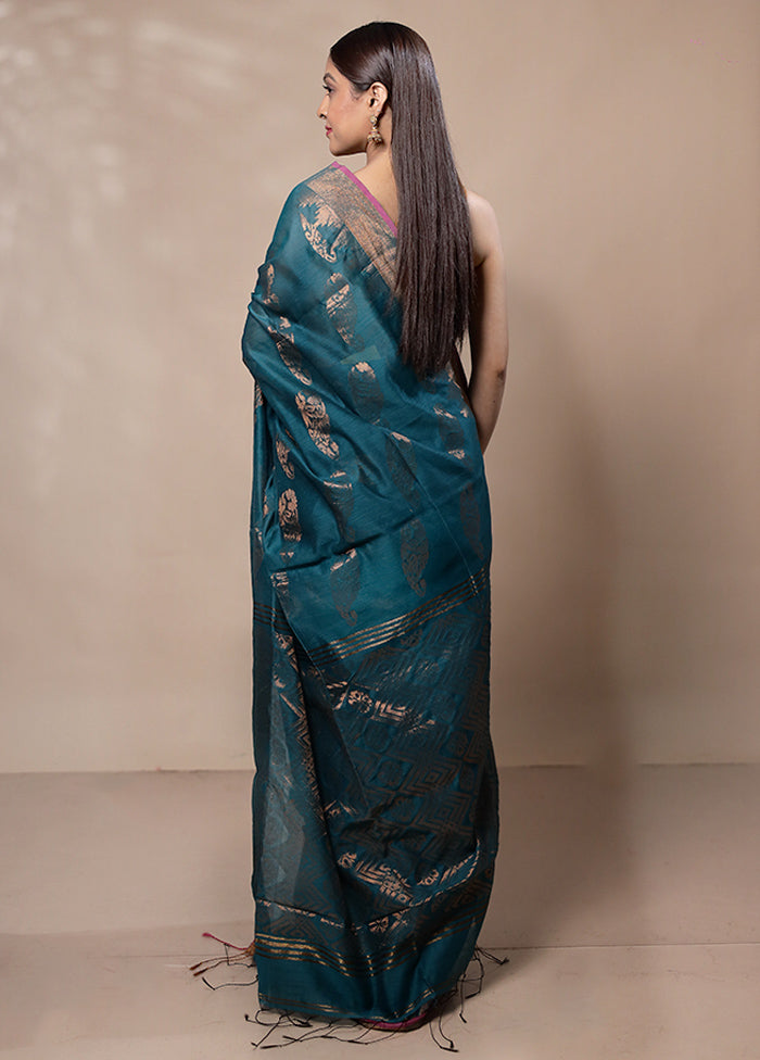 Green Khadi Cotton Saree With Blouse Piece Cheap Outlet Locations