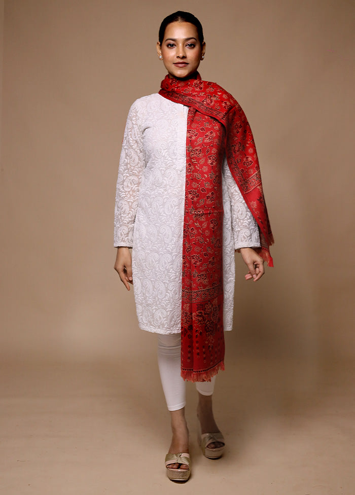 Red Woven Work Shawl Cheapest Online