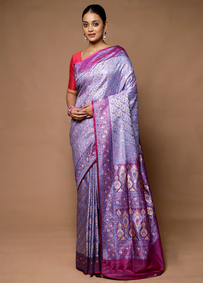 Grey Handloom Tanchoi Pure Silk Saree With Blouse Piece Cheap Sale Finishline