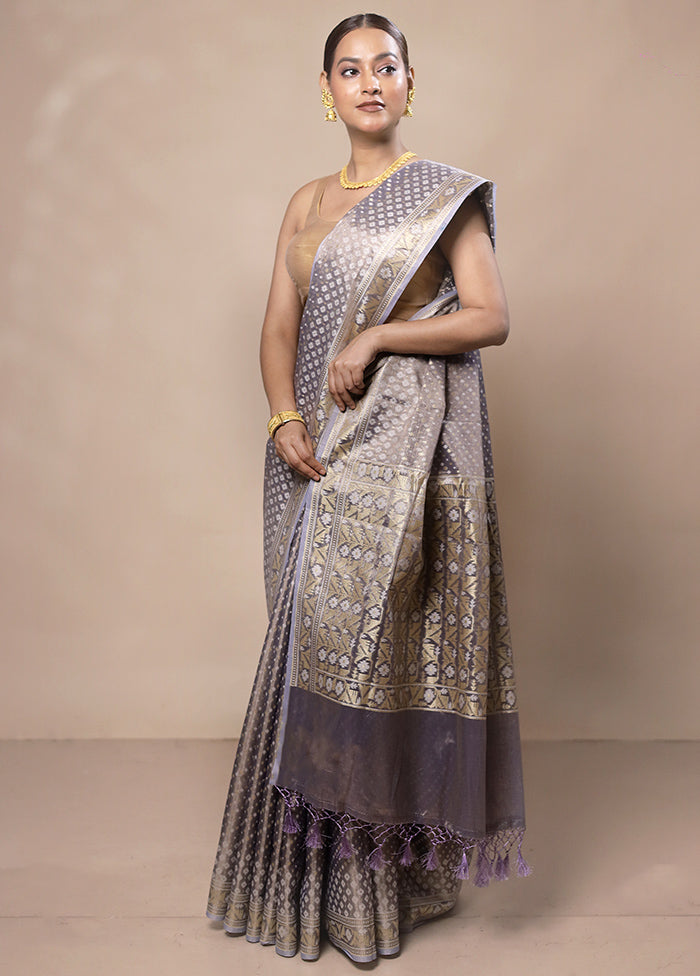 Grey Tissue Silk Saree With Blouse Piece 2025 Cheap Online