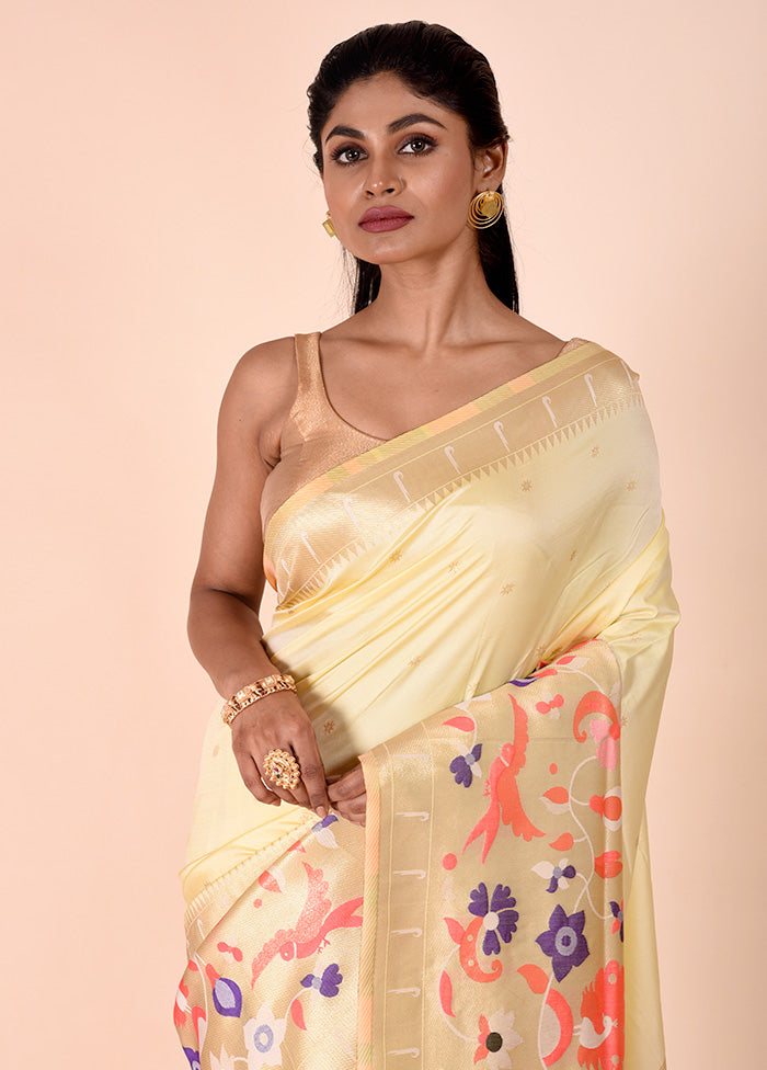 Yellow Dupion Silk Saree With Blouse Piece Sale Classic