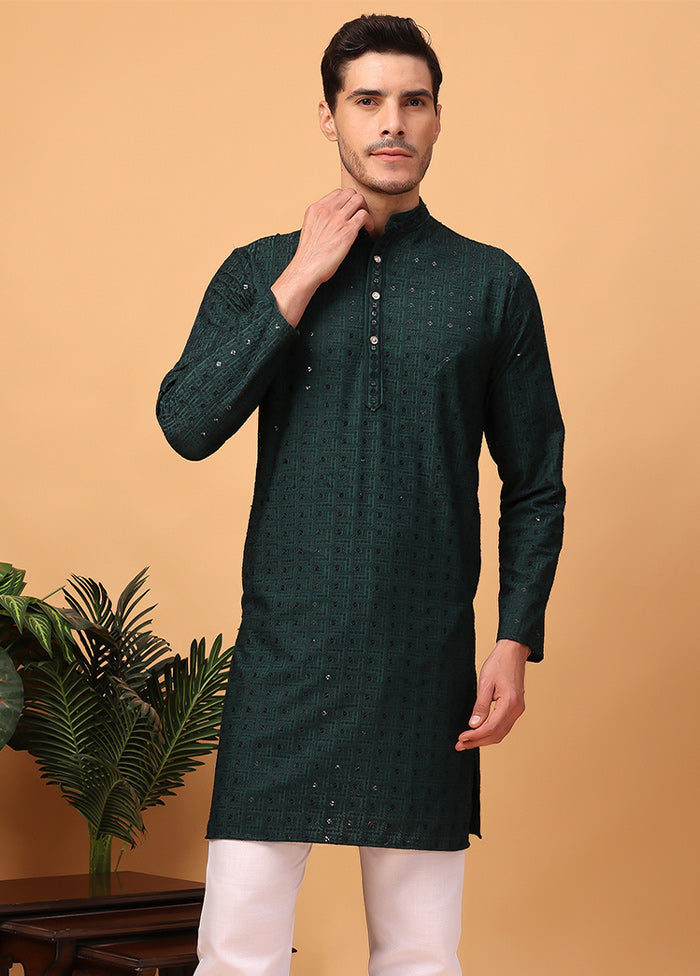 2 Pc Green Viscose Kurta Pajama Set Very Cheap Pice