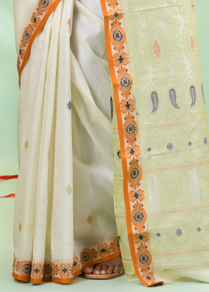 Off White Tussar Silk Texture Motifs Woven Saree Without Blouse Piece How Much Online