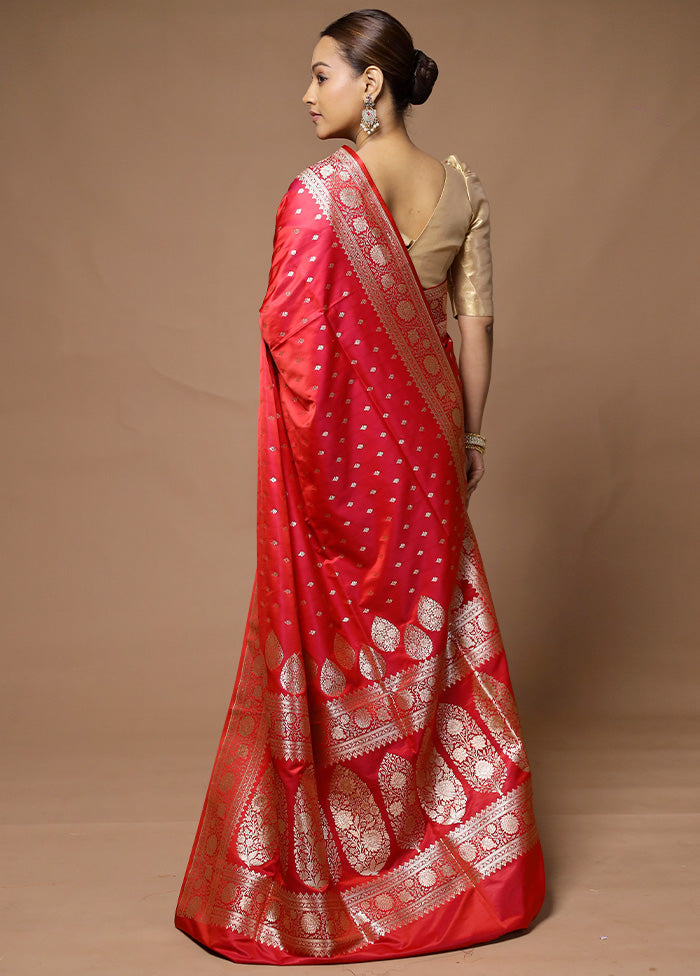 Red Banarasi Silk Saree With Blouse Piece Buy Cheap Cheap