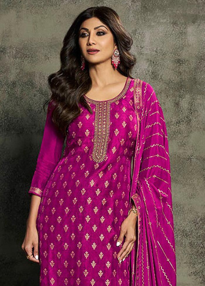 3 Pc Rani Semi Stitched Viscose Suit Set For Cheap Cheap Online