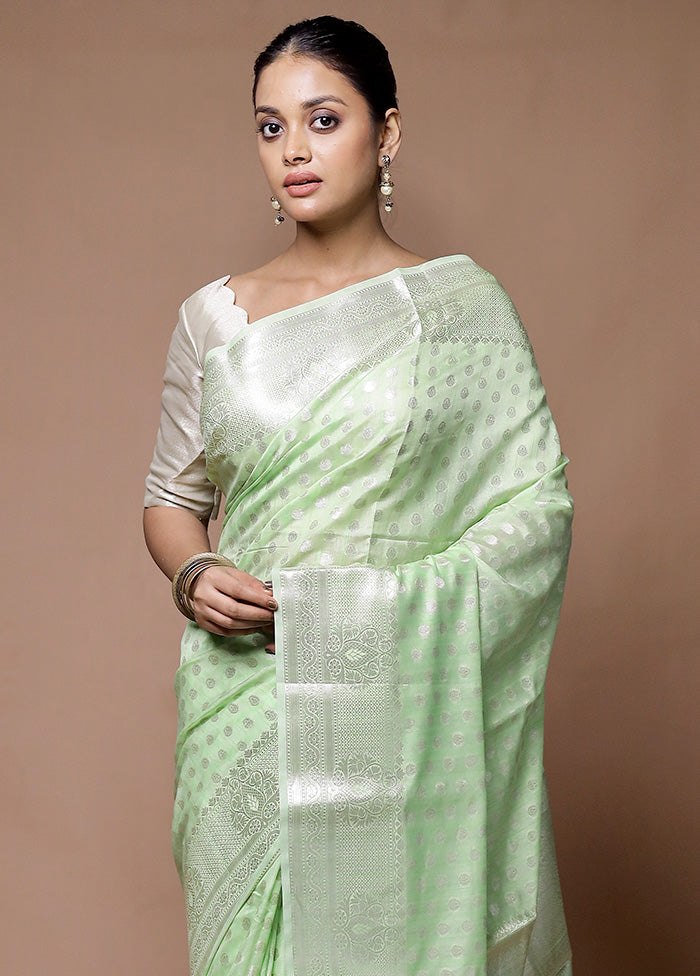 Green Kora Silk Saree With Blouse Piece Buy Cheap Cheapest Pice