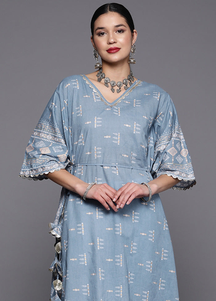 Blue Pure Readymade Cotton Kurti Websites Online