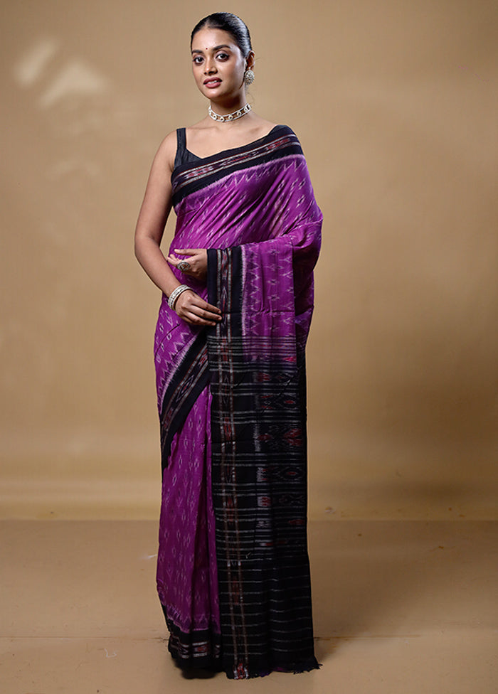 Purple Pure Cotton Saree With Blouse Piece Best Deals