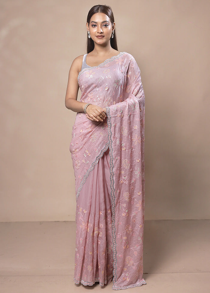 Pink Silk Saree With Blouse Piece Outlet Best Seller