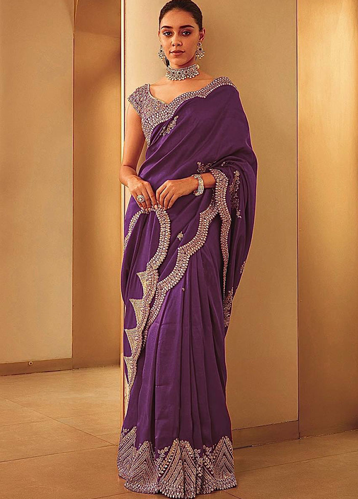 Wine Spun Silk Saree With Blouse Piece Discount For Nice