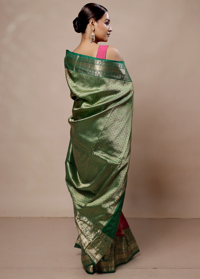 Pink Handloom Kanchipuram Pure Silk Saree With Blouse Piece For Sale Online