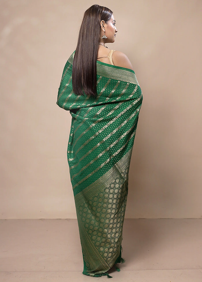 Green Dupion Silk Saree With Blouse Piece Buy Cheap With Credit Card