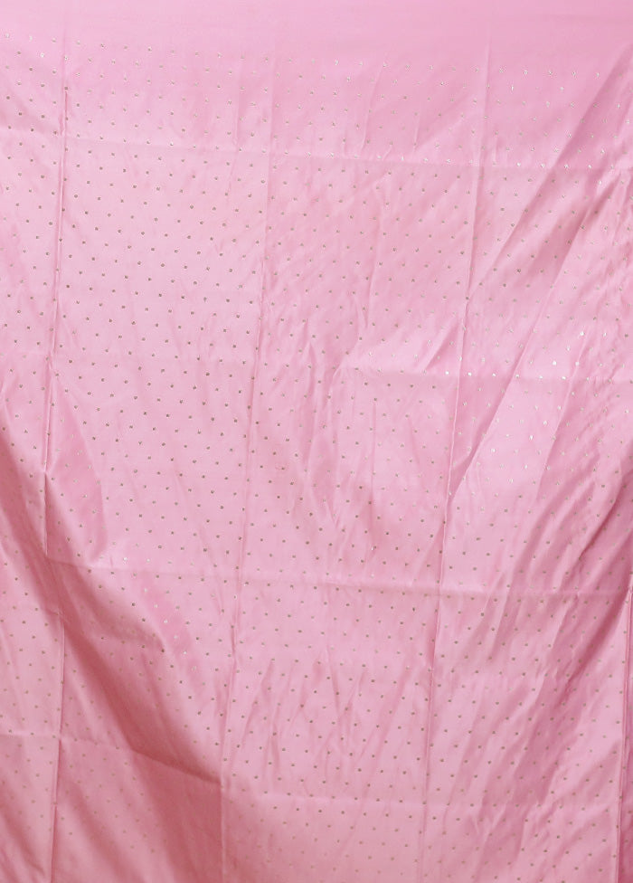 Pink Katan Silk Saree With Blouse Piece The Cheapest