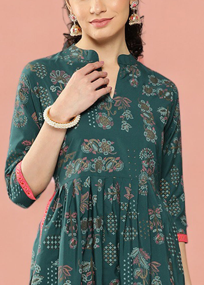 Green Readymade Silk Kurti Sale Hot Sale