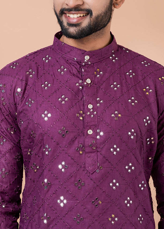 Purple Cotton Kurta And Pajama Set Outlet Best Pices