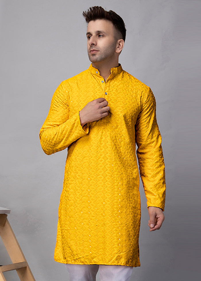 2 Pc Yellow Viscose Kurta Pajama Set The Cheapest Cheap Online