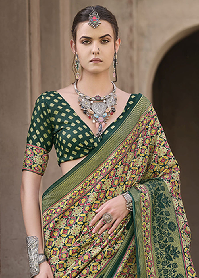 Green Spun Silk Saree With Blouse Piece Buy Cheap 2025