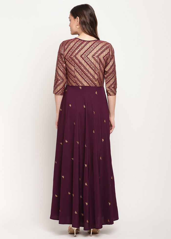 Wine Readymade Polyester Indian Dress Online Shop From China