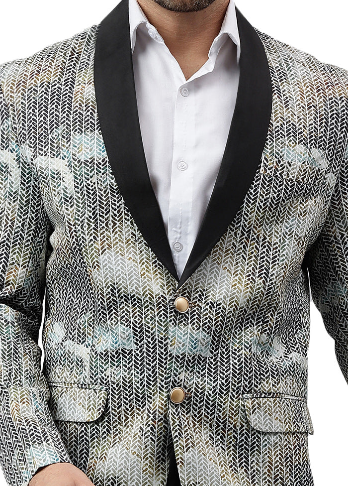 Multicolor Viscose Printed Blazer Discount Low Cost