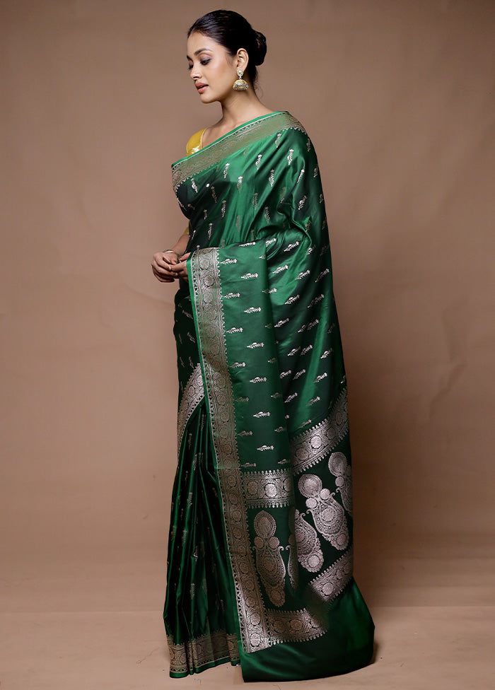 Green Katan Silk Saree With Blouse Piece Outlet Geniue Stockist