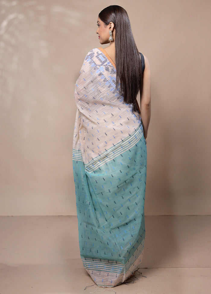 Cream Khadi Cotton Saree With Blouse Piece Buy Cheap Footlocker