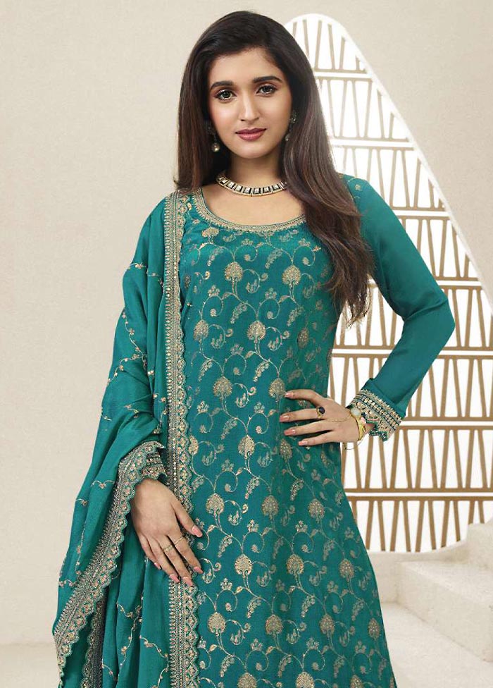 3 Pc Rama Semi Stitched Viscose Suit Set Sale Purchase